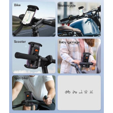 Тримач телефону на велосипед Baseus QuickGo Series Bike Phone Mount Чорний