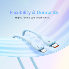 Кабель Baseus Pudding Series Fast Charging Data Cable Type-C to Lightning PD 20W 2m Голубой