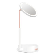 Макіяжне косметичне дзеркало з підсвічуванням Baseus Smart Beauty Series Lighted Makeup Mirror with Storage Box з ящиком для зберігання Білий