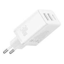 Мережевий зарядний пристрій Baseus Cube Fast Charger QC3.0+PD3.0 30W 2USB+Type-C 3A Білий
