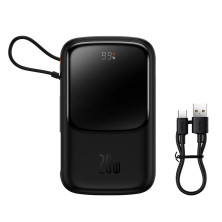 УМБ Baseus Q Pow Pro 20000mAh 20W 5A з технологією QC3.0+PD3.0 и iP кабелем 20W Чорний