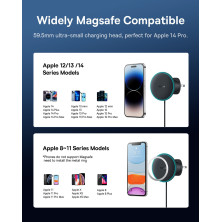 Беспроводное автомобильное зарядное устройство Baseus CW01 Magnetic Wireless Charging Car Mount Claw 40W с функцией MagSafe и Qi 15W+Type-C 25W Черный