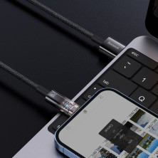 Кабель Baseus Explorer Series Auto Power-Off Fast Charging Data Cable USB to Lightning 2.4A 2m Чорний