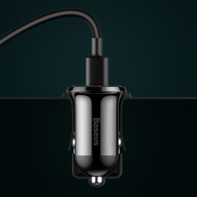 Автомобільний зарядний пристрій Baseus Grain Pro Car Charge 2USB 4.8A Чорний