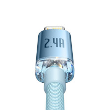 Кабель Baseus Crystal Shine Series USB to Lightning 2.4A 1.2m Блакитний
