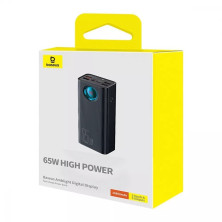 УМБ Baseus Amblight 26800mAh 65W 6A з технологією QC3.0+PD3.0 4USB+Type-C+ кабель Type-C to Type-C 100W 20V/5A 1м Чорний