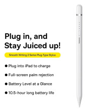 Стілус для iPad Baseus Writing 2 Series Plug-Type iP Active Wireless Version з LED індикаторами 10.5 годин Білий