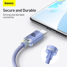 Кабель Baseus Crystal Shine Series Fast Charging Data Cable USB to Type-C 100W 20V 5A 1.2m Фиолетовый