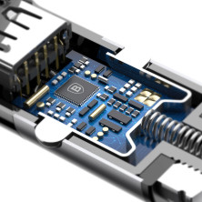 Автомобильное зарядное устройство Baseus Enjoy Together 2в1 4.8A USB с зарядным кабелем Type-C / Lightning 1.2м Черный