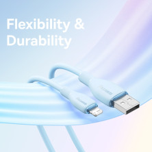 Кабель Baseus Pudding Series Fast Charging Data Cable USB to Lightning 2.4A 1.2m Голубой