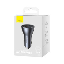 Автомобильное зарядное устройство Baseus Golden Contactor Pro Triple Fast Charger Car Charger 65W USB+2Type-C Серый