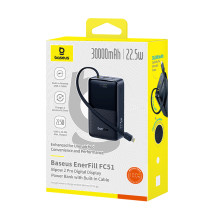 УМБ Baseus EnerFill FC51 Bipow2 Pro 30000mAh 22.5W 2.4A с технологией QC3.0+PD3.0 та Type-C кабелем 22.5W Черный