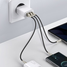 Сетевое зарядное устройство Baseus Compact Quick Charger QC3.0+PD3.0 30W 2USB+Type-C 3A Белый