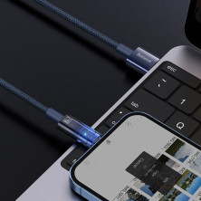 Кабель Baseus Explorer Series Auto Power-Off Fast Charging Data Cable USB to Lightning 2.4A 1m Синій