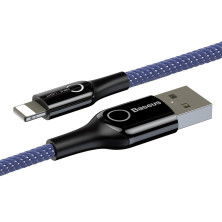 Кабель Baseus C-shaped Light Intelligent power-off Cable USB to Lightning 2.4A 1m Синій