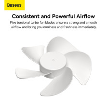 Вентилятор портативный Baseus Serenity Desktop Fan Pro настольный с аккумулятором 2000 мАч Белый