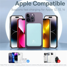 УМБ Baseus Magnetic Mini Wireless Fast Charge 2in1 5000mAh 20W 2.4A QC3.0+PD3.0 з Бездротовою зарядкою Qi 15W Блакитний