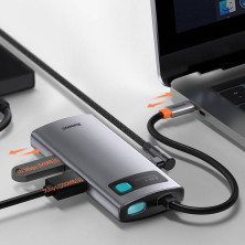 USB-хаб Baseus 4in1 Metal Gleam 4-Port Type-C HUB Adapter Type-C to USB3.0*1, USB2.0*1, Type-C(PD)*1, 4KHDMI Сірий