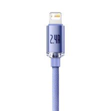 Кабель Baseus Crystal Shine Series USB to Lightning 2.4A 1.2m Фиолетовый
