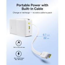 УМБ Baseus EnerFill FC51 Bipow2 Pro 30000mAh 22.5W 2.4A с технологией QC3.0+PD3.0 та Type-C кабелем 22.5W Белый