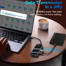 USB-хаб Baseus 8in1 AcmeJoy 8-Port Type-C HUB Adapter Type-C to USB3.0*2, USB2.0*1, Type-C*1, 4KHDMI, RJ45, TF, SD Серый