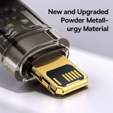 Кабель Baseus Explorer Series Auto Power-Off Fast Charging Data Cable USB to Lightning 2.4A 2m Чорний