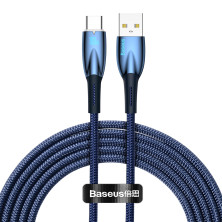 Кабель Baseus Glimmer Series Fast Charging Data Cable USB to Type-C 100W 20V 5A 2m Синий