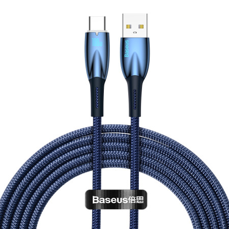 Кабель Baseus Glimmer Series Fast Charging Data Cable USB to Type-C 100W 20V 5A 2m Синій