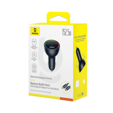 Автомобільний зарядний пристрій Baseus Multi-Port Fast Charge Car Charger 152.5W USB+2Type-C + Кабель Type-C to Type-C 100W 1м Чорний