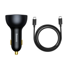 Автомобильное зарядное устройство Baseus Qualcomm QC 5 Technology Multi-Port Fast Charge Car Charger 160W USB+2Type-C + Кабель Type-C to Type-C 100W 1м Серый