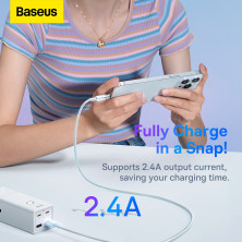Кабель Baseus Explorer Series with Smart Temperature Control Fast Charging Data Cable USB to Lightning 2.4A 1m Білий