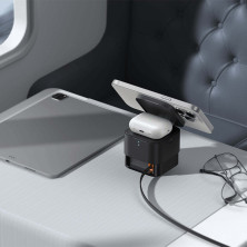 Бездротовий зарядний пристрій Baseus MagPro Series 2-in-1 Magnetic з функцією MagSafe і Qi2 20W та вбудованим кабелем Type-C Чорний