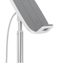 Бездротовий зарядний пристрій Baseus Literary Youth Desktop Bracket з технологією Qi 15W Сріблястий