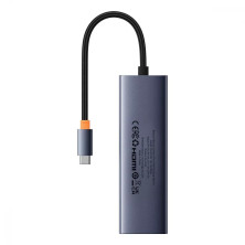 USB-хаб Baseus 6in1 UltraJoy 6-Port Type-C HUB Adapter Type-C to USB3.0*3, Type-C(PD)*1, 4KHDMI, RJ45 Сірий