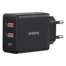 Мережевий зарядний пристрій Baseus Cube Fast Charger QC3.0+PD3.0 30W 2USB+Type-C 3A Чорний