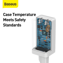 Сетевое зарядное устройство Baseus GaN Mini PD3.0 45W 2Type-C 3A + кабель Baseus Type-C to Type-C 60W 20V/3A 1м Белый
