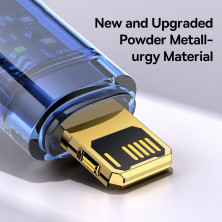 Кабель Baseus Explorer Series Auto Power-Off Fast Charging Data Cable USB to Lightning 2.4A 1m Синій