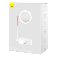 Макіяжне косметичне дзеркало з підсвічуванням Baseus Smart Beauty Series Lighted Makeup Mirror with Storage Box з ящиком для зберігання Білий