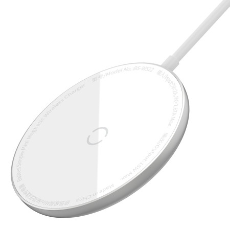 Беспроводное зарядное устройство Baseus Simple Mini Magnetic с функцией MagSafe и Qi 15W Белый
