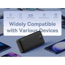 УМБ Baseus Airpow Fast Charge 20000mAh 20W 3A з технологією QC3.0+PD3.0 USB+Type-C + Кабель USB to Type-C Чорний