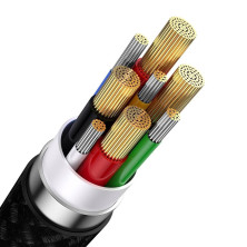 Кабель Baseus Flash Series 2 3-in-2 Fast Charging Data Cable  USB+Type-C to Lightning+Type-C+MicroUSB 100W 1.2m Чорний