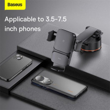 Бездротовий автомобільний зарядний пристрій Baseus Wisdom Auto Alignment Car Mount Wireless Charger Suction Base з технологією Qi 15W Чорний