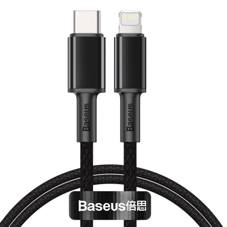 Кабель Baseus High Density Braided Fast Charging Data Cable Type-C to Lightning PD 20W 1m Черный