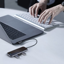 USB-хаб Baseus 5in1 Multi-functional 5-Port Type-C HUB Adapter Type-C to USB3.0*3, Type-C(PD)*1, 4KHDMI Серый