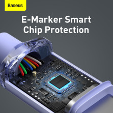 Кабель Baseus Crystal Shine Series Fast Charging Data Cable Type-C to Type-C 100W 20V 5A 1.2m Фіолетовий