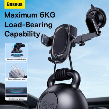 Автотримач для телефона Baseus UltraControl Pro Series Clamp-Type Car Holder Set на торпедо і в повітропровід Чорний