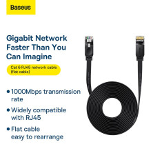 Кабель Baseus High Speed RJ45 Gigabit Network Cable Ethernet Плоский 10m Черный