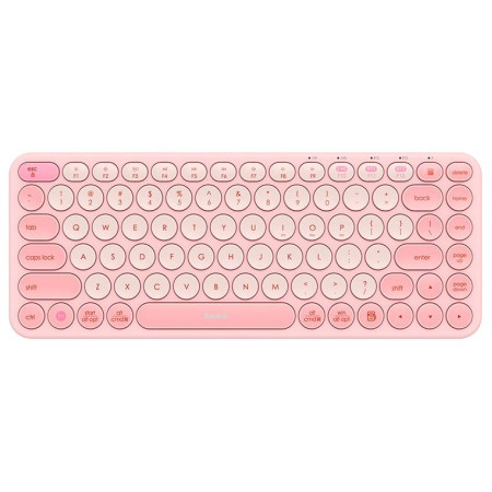 Клавіатура бездротова Baseus K01A Wireless Tri-Mode Keyboard 2.4G/BT1+BT2 Рожевий