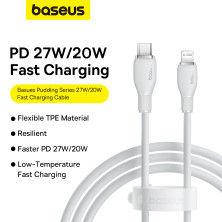 Кабель Baseus Pudding Series Fast Charging Data Cable Type-C to Lightning PD 20W 2m Белый