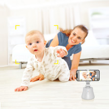 Смарт держатель для смартфона одноосевой стабилизатор Baseus 360°AI Following Shot Tripod Head Белый